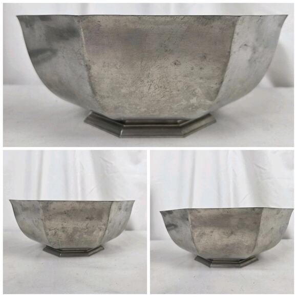 Vintage Gorham Pewter Candle Stick and Console Centerpiece Bowl Set Silver Toned - Picture 7 of 9